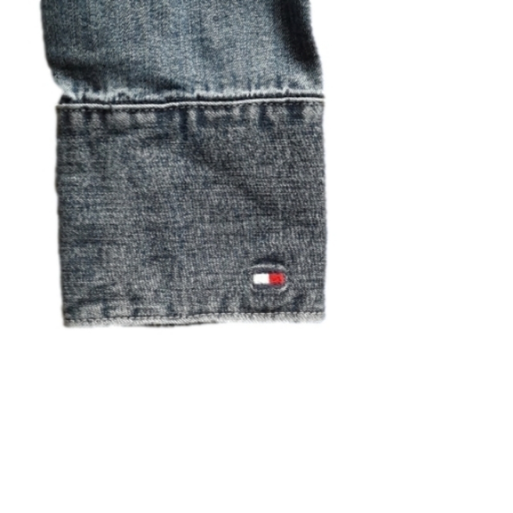 Tommy Hilfiger Jean Jacket Harley Patch Women's M Snap Up Stretch Denim Stretch - Picture 7 of 15